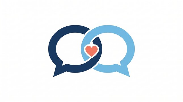 preventive health awareness, a bold abstract moustache made of interlocking speech bubbles and a heart