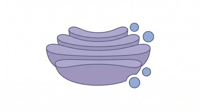 Golgi Apparatus with Transport Vesicles White Background