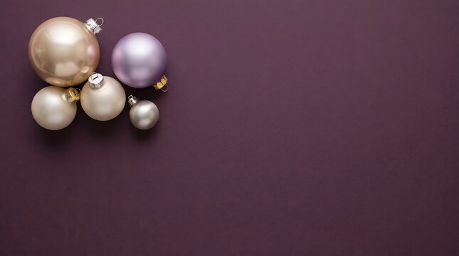 Elegant arrangement of lustrous pearls on a deep burgundy background with space for text