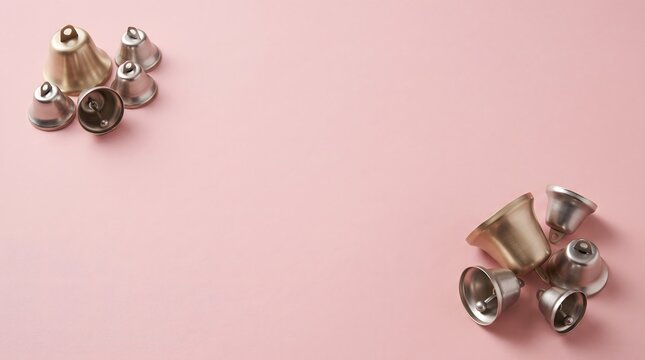 Elegant floral earrings displayed on a soft pink background with ample copy space