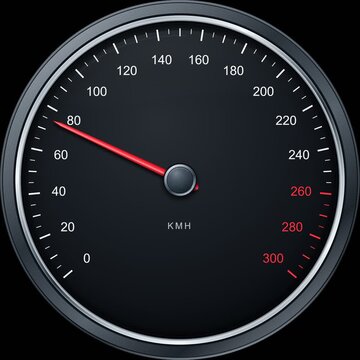 Realistic Car Speedometer Gauge Dial Dashboard Animation
