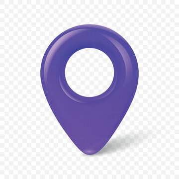 Location Pin, 3d Vector Illustration. Purple Map Pin, GPS Pin, Navigation Marker, Pointer Icon Isolated for Map, Travel, Route, Destination, Tracking, Address, Geotag, App Interface, Location Design