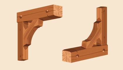 3d gradient wooden bracket corbel set © Ahmed Alshukaili