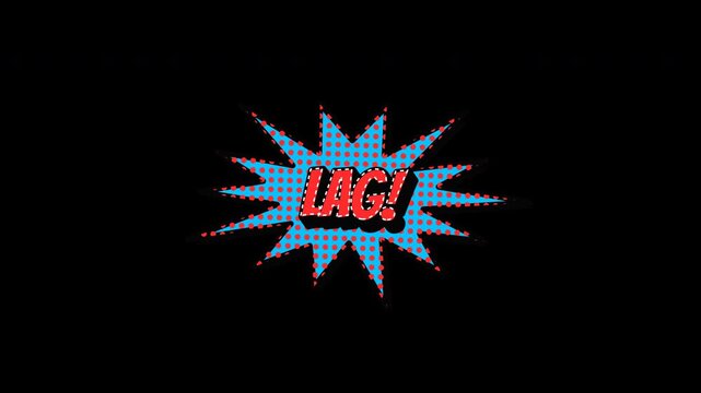 A compilation pack of comic book style gaming reaction words (NOOB, GG, LAG, AFK) with halftone backgrounds, 3D text, and elastic pop animations. Perf.