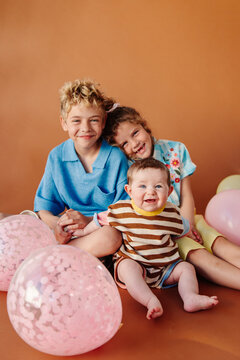 Love and closeness between kids portrait