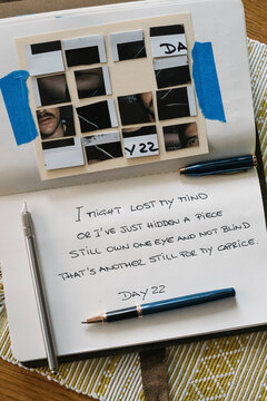 Journal With Poetry and Jigsaw Puzzle on November Day 22