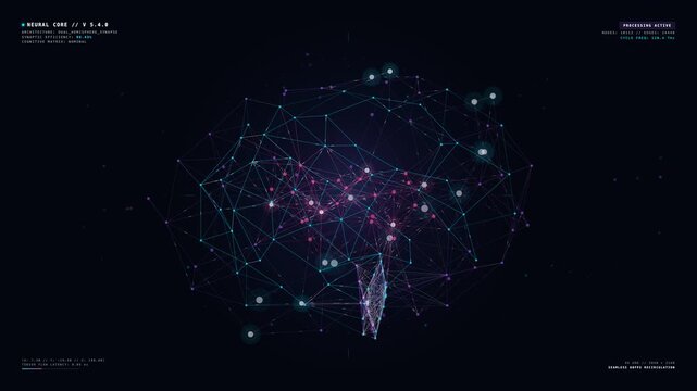 Futuristic AI Neural Network Brain Loop