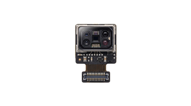 Smartphone camera module with multiple isolated on transparent png