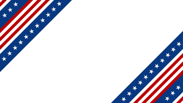 Diagonal Stripes with Stars Background in American Flag Colors for 4th of July, USA Independence Day, and Patriotic Celebration Concepts. Vector Illustration
