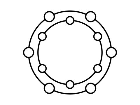 Network Connection Circle Border Frame on White Background. Abstract Digital Technology Backdrop for Presentation, Banner, Poster, Cover. Vector Illustration