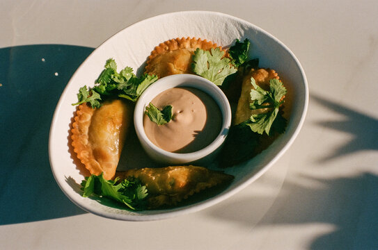 The dish of food on the table