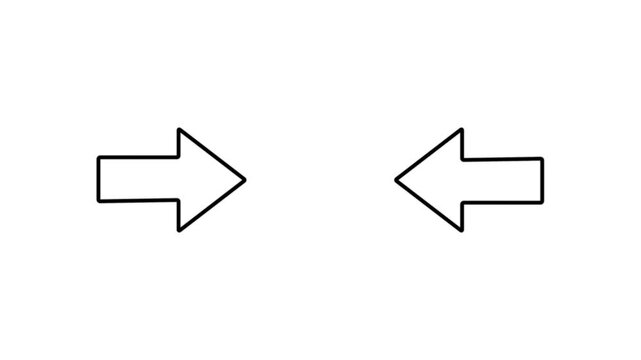 Two glowing white arrows pointing in opposite directions. Perfect for illustrating choices, decisions, directional concepts