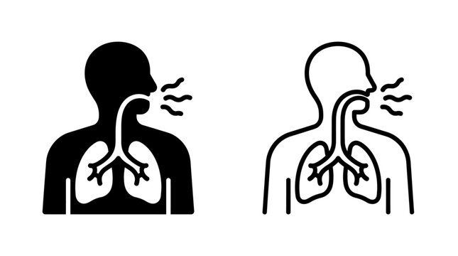 Human respiratory tract showing breathing process and airway health