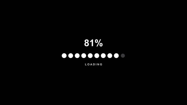 Percentage Dots Counter Loader with large percentage counter above a row, dots fill one by one