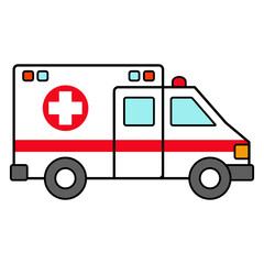 Simple cartoon white ambulance © ShetoPam