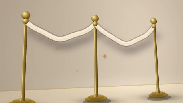 Velvet rope with gold posts christmas angled view seamless loop
