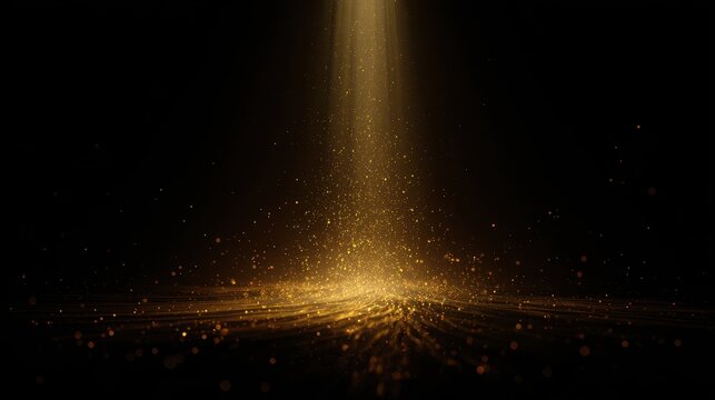 Divine Golden Light Beam Illuminating Sparkling Particles Symbolizing Spiritual Awakening Faith and Connection with Higher Power