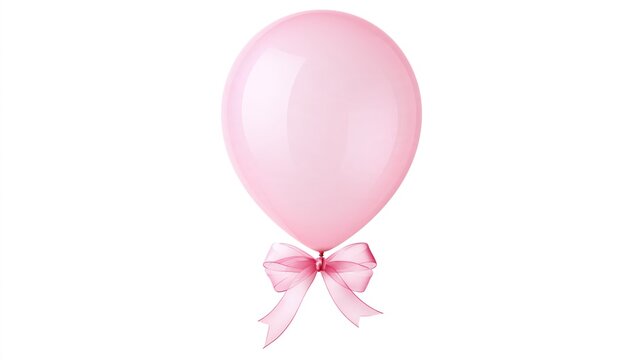 Pink Balloon with Sheer Ribbon Bow for Event Celebration, Party Decoration, Welcome Introduction and Festive Branding Design