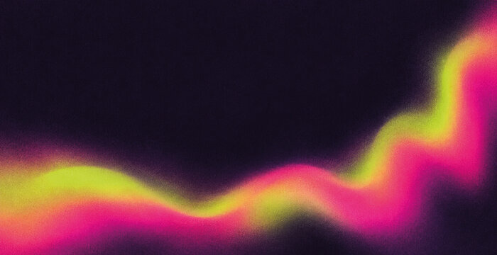 Neon magenta and lime gradient wave on dark backdrop