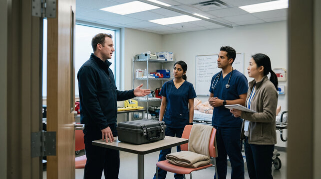 Paramedic Shares Emergency Training Insights in a Care Simulation Room