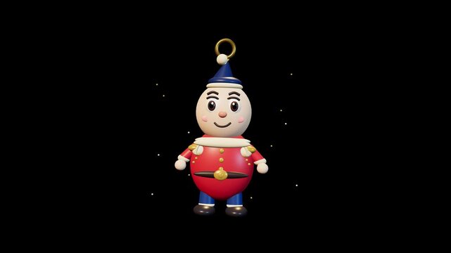 Traditional Nutcracker Soldier 3D Character Animation, Christmas Toy Figure