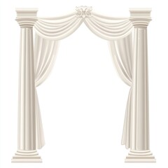 Fototapeta premium Wedding arch curtains architecture columns.