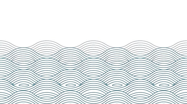 Abstract waves pattern consisting of flowing lines on a white background with backdrop minimalist nautical seascapes geometric seamless illustration aesthetic