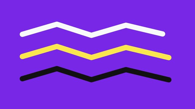 Minimalist animated line graphs on purple background, for business data, visualization abstract animation