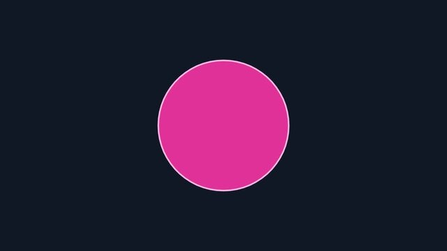 Minimalist pink circle pulsing animation on dark background, for motion and, ui magenta pulse
