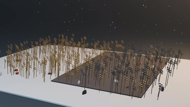Ash Falls over a Golden Wheat Field