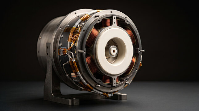 Brushless motor with copper stator windings and white ceramic ring dark