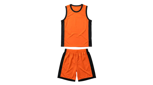 Orange and black basketball jersey and shorts sports uniform set