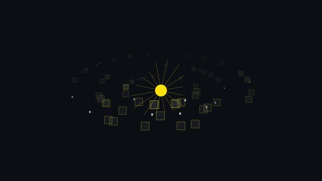 Radiant network connections growing from central glowing core