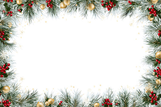 Christmas frame on white base