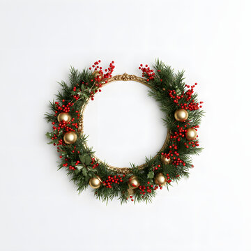 A festive card with a circular border on a white background