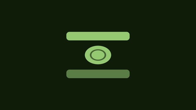 Minimalist green loading animation loop, abstract geometric shape motion for ui ux and digital interface