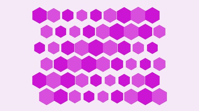 Abstract purple hexagon pattern motion background, geometric digital grid animation, seamless looping technology