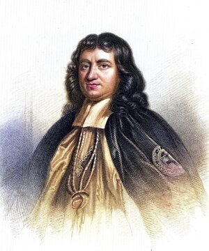 Gilbert Burnet (1643-1715) Scottish theologian and historian, a brilliant linguist who was fluent in Dutch, French, Latin, Greek and Hebrew in addition to his native English. After the flight of James II, he was appointed Bishop of Salisbury by William III, author of The History of His Own Times (London, 1723), engraving from A Biographical Dictionary of Eminent Scotsmen by Thomas Thomson (1870), historical, digitally restored reproduction of