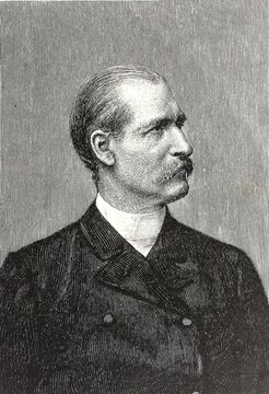 Hermann Heiberg (1840&ndash;1910), German writer, illustration, reproduction of a 19th-century original. Authentic, file restored for optimal use, exact date of the original unknown, historical