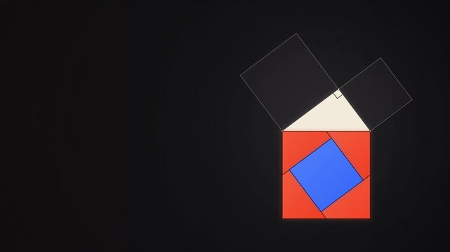 Pythagorean Theorem Visual Geometric Proof Animation Looping Motion Graphics