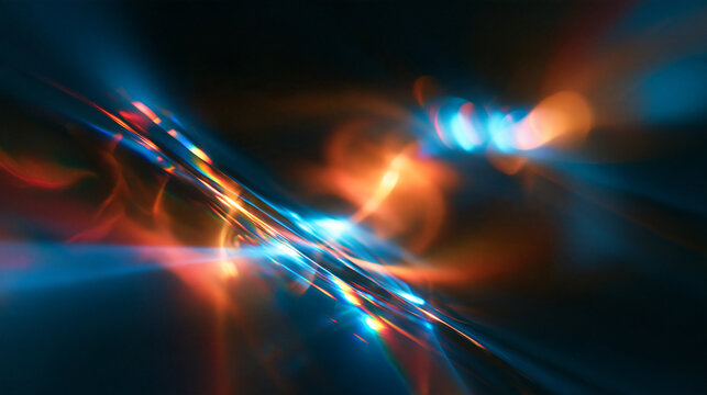 Abstract Futuristic Light Streaks and Glowing Energy Background