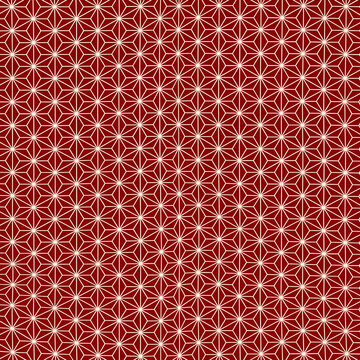 Asanoha hemp leaf pattern on red