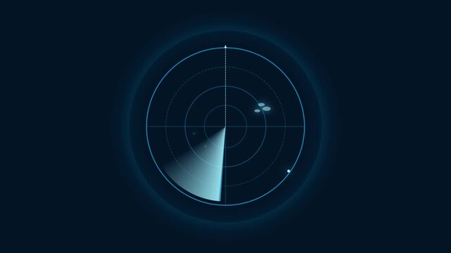 Marine Nautical Radar Screen With Island Echo Pings Graphic