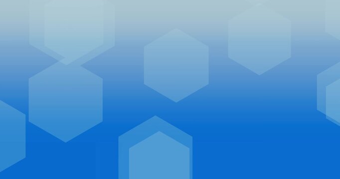 4k Resolution Video: Abstract Technology Background. Modern Blue Gradient With Animating Translucent Hexagons And Geometric Pattern
