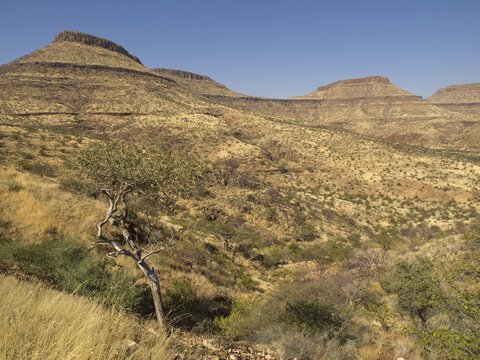 Landscape at Grootberg mountain pass, Namibia, Africa