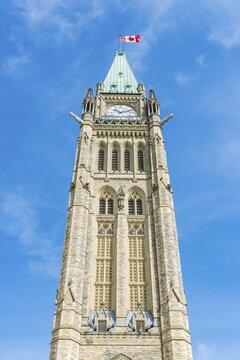 Peace Tower in the Canadian Parliament Building Centre Block, Parliament Hill, Ottawa, Ontario, Canada