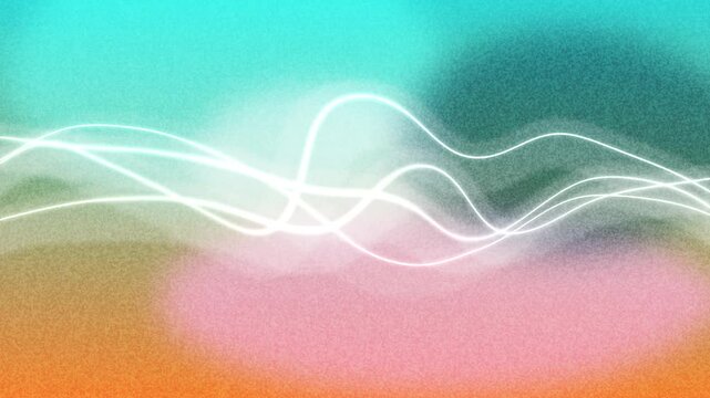 Abstract Light Waves Flowing Through Soft Bokeh Background Gentle Motion