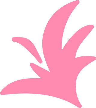 Abstract Organic Shape Collection 292 - Pink Spiky Botanical Leaf Abstract Shape Vector