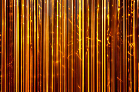 Amber Tinted Fluted Architectural Glass With Crisp Optical Projection