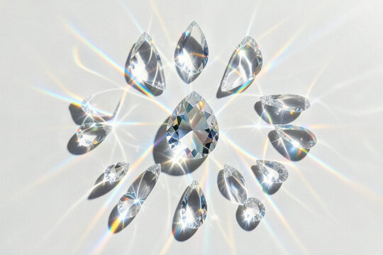 Crystal Chandelier Drop Prisms With Radiant Optical Rainbow Light
